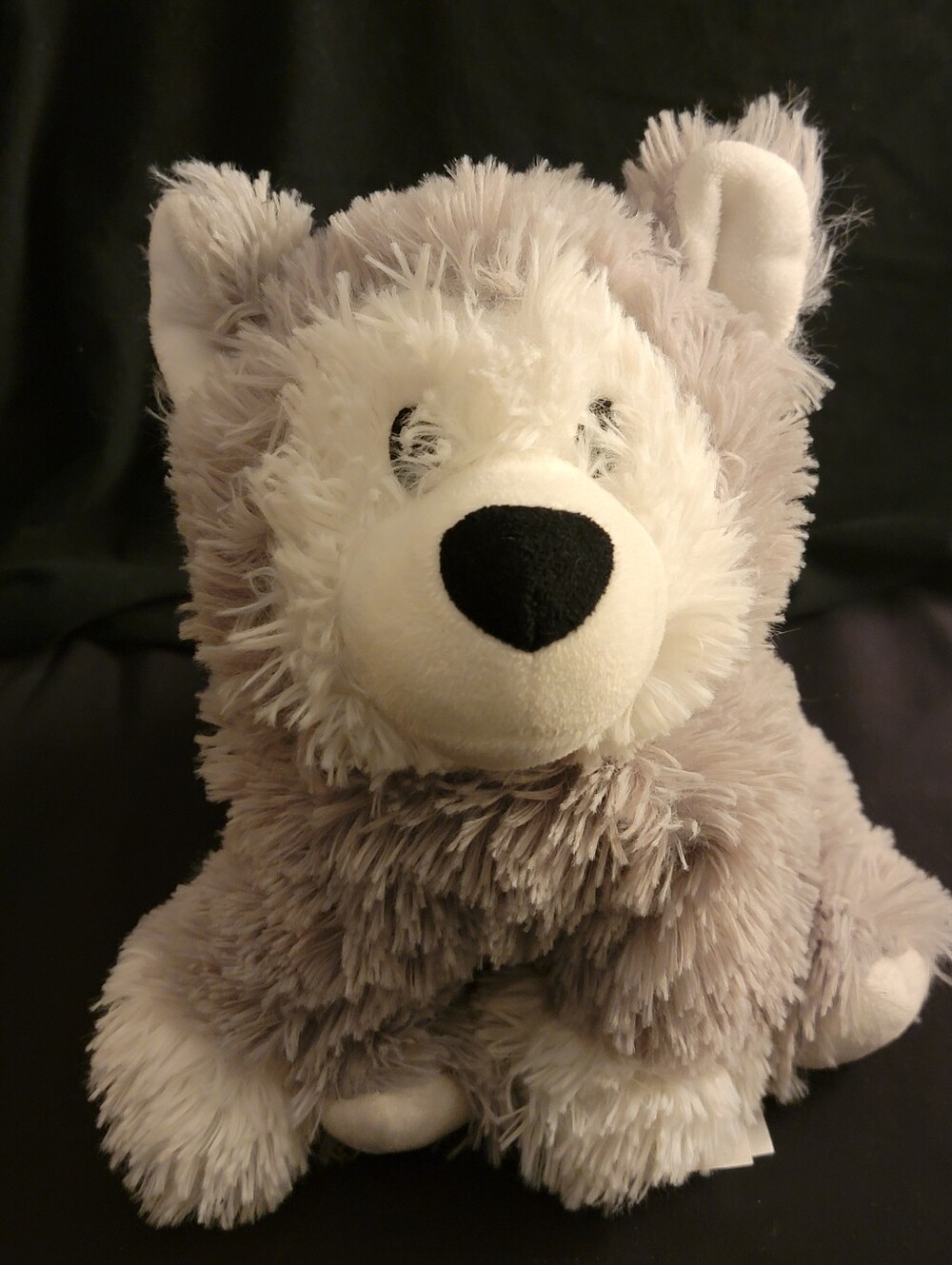WARMIES Plush Grey and White Husky Stuffed Animal